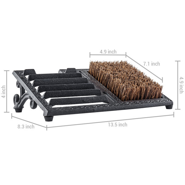 Borstelshop Outdoor Shoe Scraper With Holder – 60x30cm Heavy-Duty Doormat With Nylon Brushes For Mud & Dirt